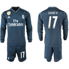 Реал Мадрид футболка гостевая 2018/19 с длинным рукавом номер 17 Лукас Васкес