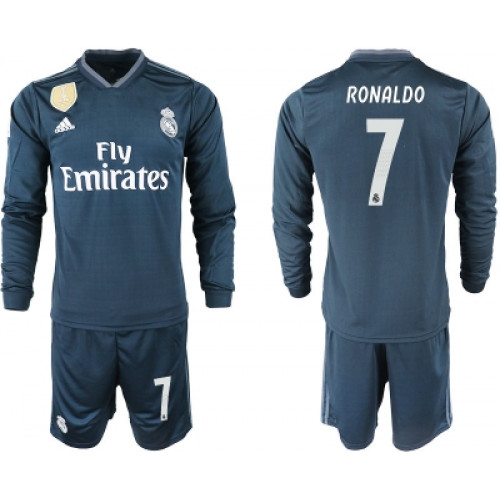 Майка гостевая Реал Мадрида 2018/19 с длинным рукавом номер 7 Роналдо