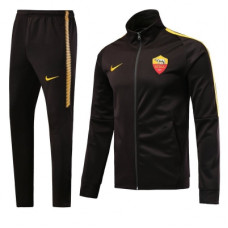 Рома Спортивный костюм черный с желтым сезон 2018-2019