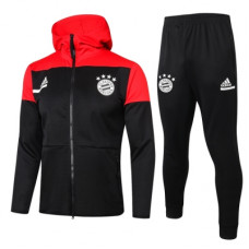 Бавария (FC Bayern Munchen / Munich) Спортивный костюм красно-черный с капюшоном сезон 2020-2021