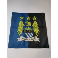 Наволочка на подушку синяя с эмблемой Манчестер Сити