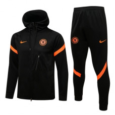 Челси спортивный костюм с толстовкой черно-оранжевый 2021-2022