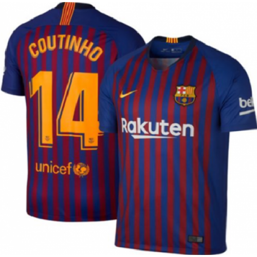 Барселона Футболка номер 14 Коутиньо домашняя сезон 2018/19