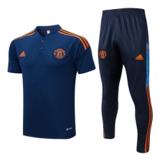 Спортивный костюм Манчестер Юнайтед с синим поло сезон 2022-2023