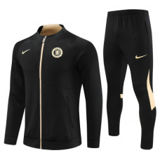 Челси детский спортивный костюм 2023-2024 чёрный с бежевым