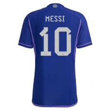 Сборная Аргентины гостевая футболка 2022-2023 с тремя чемпионскими звёздами Месси 10