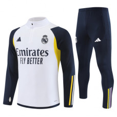 Реал Мадрид детский тренировочный костюм 2023-2024 белый с тёмно-синим
