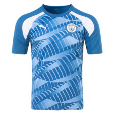 Манчестер Сити футболка тренировочная 2023-2024 голубая с белым