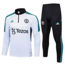 Манчестер Юнайтед тренировочный костюм 2023/24 бело-чёрный с бирюзовым