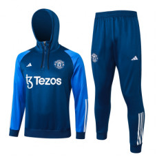Манчестер Юнайтед спортивный костюм с толстовкой на короткой молнии 2023/24 синий