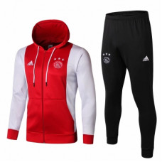 Спортивный костюм Аякс бело-красный с капюшоном сезон 2019-2020